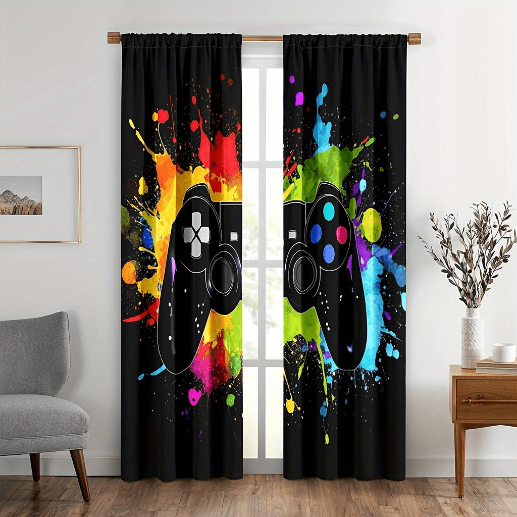2pcs ps5 Game Curtain Rod Pocket Boy Girl Video Game Controller Gamer ...