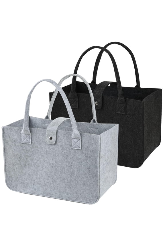 2pcs reusable felt tote bags, XXL size, foldable and versatile