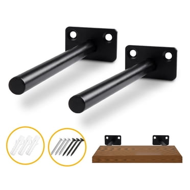 Round Adjustable Bracket 6 Pack Heavy Duty Shelf Bracket, 10 inch Floating Shelf Brackets(1/5 ...