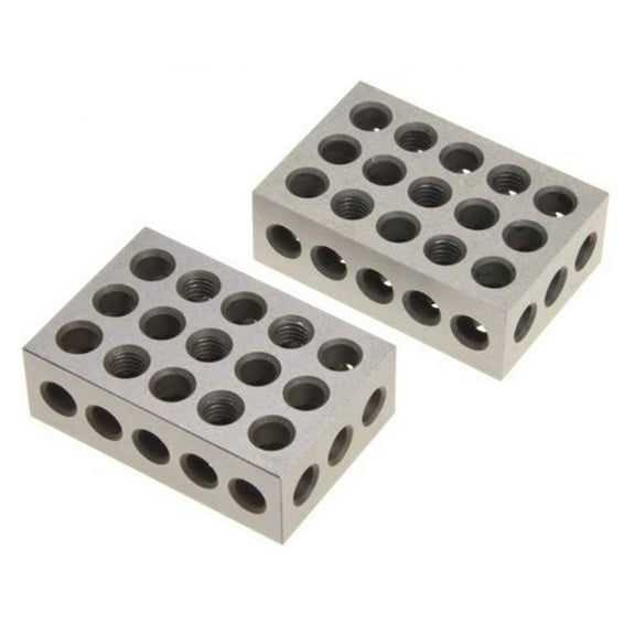 2pcs/set 25-50-75mm Hardened Steel Blocks, 0.005" Precision Matched Machinist, 123 Milling Tool 23 Holes 1-2-3" Block Gauge ,Easy to Use