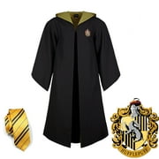 MONTANALOUIS 2pcs/set Adult Deluxe Harry Potter Hufflepuff Robe Costume - Size XXL (5.9 ft---6.1 ft) Adult