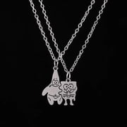 2pcs/set Best Friends Couple Matching Pendant Necklace Cartoon Character Star Chain Necklace Friendship Jewelry Gifts wholesale