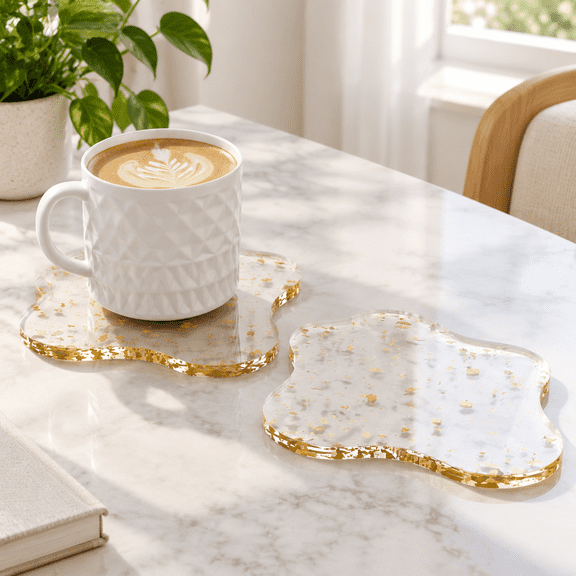 2pcs/set Coaster Decorative Plates Bar Drink r Cloud Shape Coffee Cup For Tabletop Protection And Accessories Display.