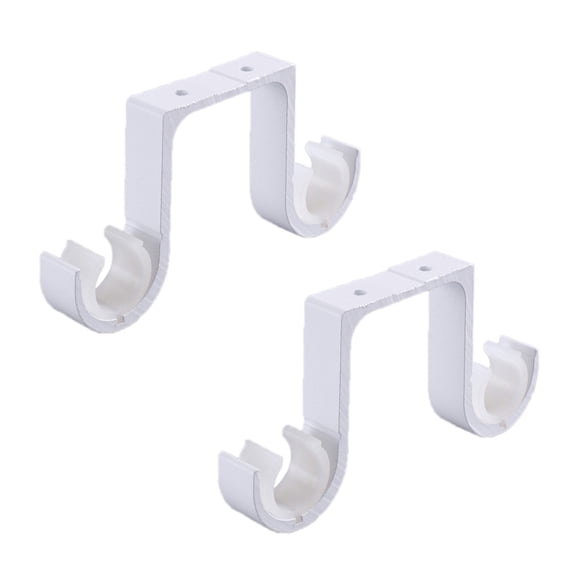 2pcs/set Double Curtain Rod Brackets Window Hardware Hook Holder Hanger Roof Mounted Home Decor