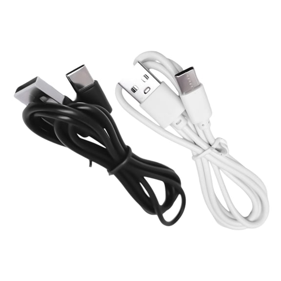 2pcs/set Double Male End USB to USB C Charging Wire Data Cable for Easy Storage