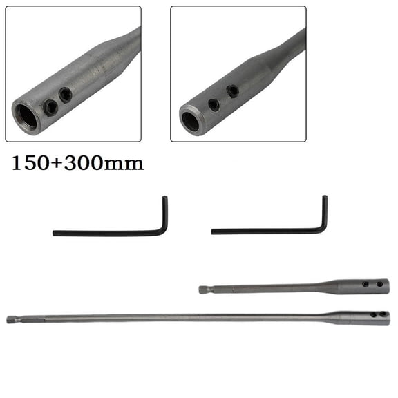 2pcs/set Drill Bit Extension Bar 150mm 300mm Hex Shank Extender Wrench Kit Tool