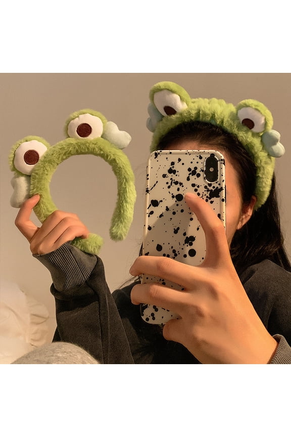 2pcs /set Lovely Cartoon Frog Shaped Head Band Cute Plush Non Slip Hair Hoop Stylish Hair Accessories For Daily Uses