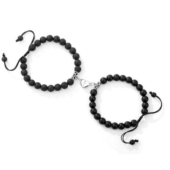 2pcs/set Magnet Bracelets Couple Vintage Matching Braslet Stone Distance Bracelet Lovers Jewelry Valentine's Day Present