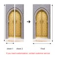 2pcs/set Muslim Great Mosque of Mecca Door Sticker Home Decor Art Mural