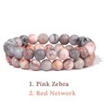 thumbnail image 1 of 2pcs/set Natural Stone Bracelet 8mm Round Agates Fluorite Aventurine Turquoises Opal Beads Bracelets for Women Men Yoga Jewelry, 1 of 8