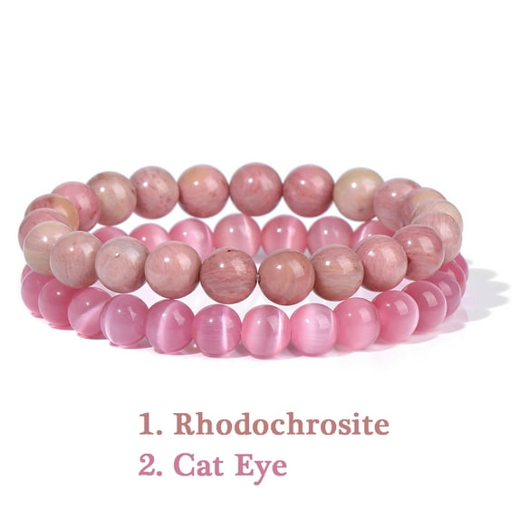 2pcs/set Natural Stone Bracelet 8mm Round Agates Fluorite Aventurine Turquoises Opal Beads Bracelets for Women Men Yoga Jewelry