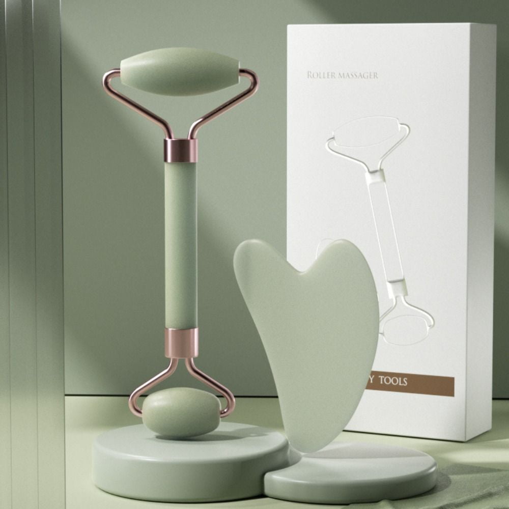 2pcs/set New Portable Double Headed Lift Up Face Spa Resin Gua Sha