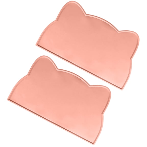 2pcs/set Pet Placemat Cats Dogs Feeding Mat with Raised Edges Silicone Placemat