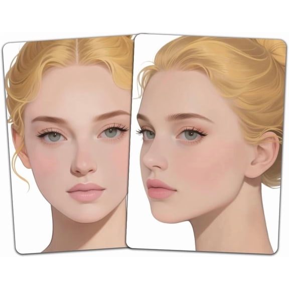 2pcs/set Plastic Makeup Painting Practice Board Reusable Face Painting Exercise Template Rectangle Human Pattern Mixed Color 29.7x21cm