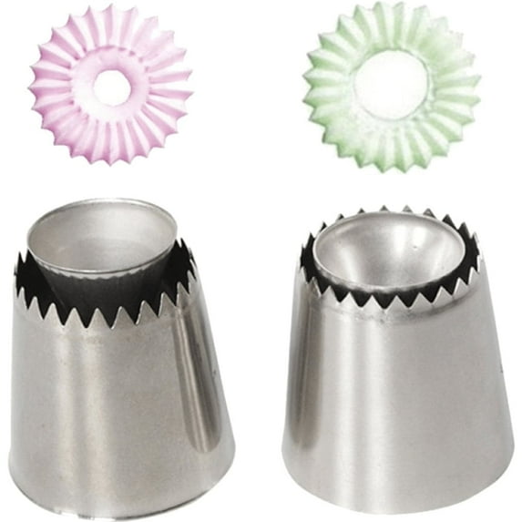 Hsqqdc 2pcs/Set Sultan Tube Icing Piping Nozzles Cookie Biscuit Russian Ice Cream Pastry Tips Cake Mold Cake Decorating Tools