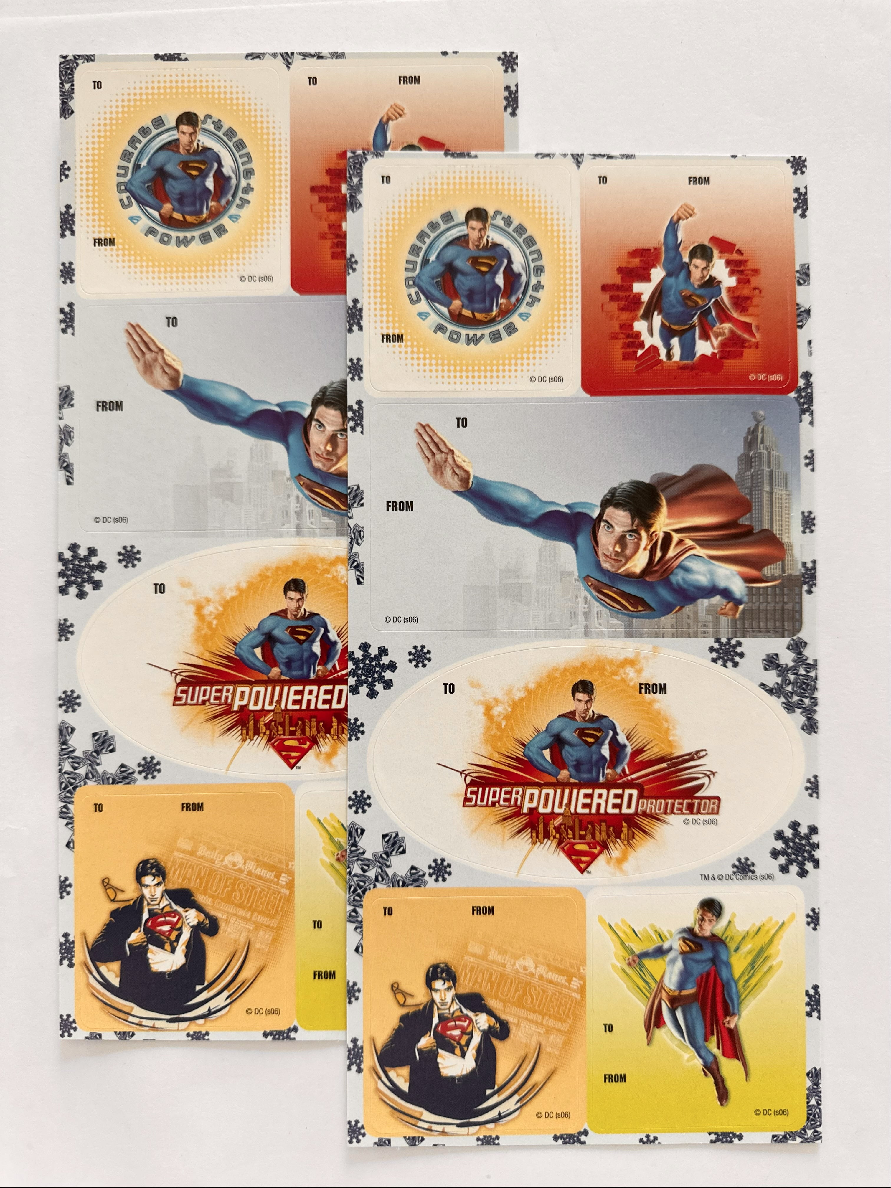 Superman Sticker Chart 2pcs set Superman Sticker Gift Tag - Walmart.com