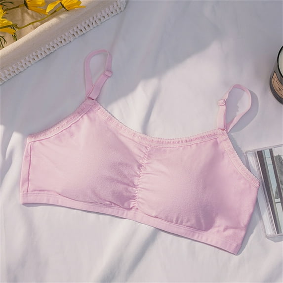 2pcs/set Teen Big Girls Bras 8-12 Years Old Training Bra Kids Girls Bralette Sports Bra for Girls,Pink,for 93.69-143.3 lbs