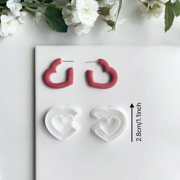 2pcs, simple semicircular polymer trowel, polymer clay mold, polymer clay knife, DIY DIY Earring cutting mold, hand tools