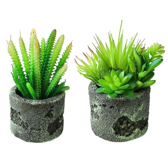 2pcs simulation succulent bonsai creative home interior decoration artificial green plants - type:style1