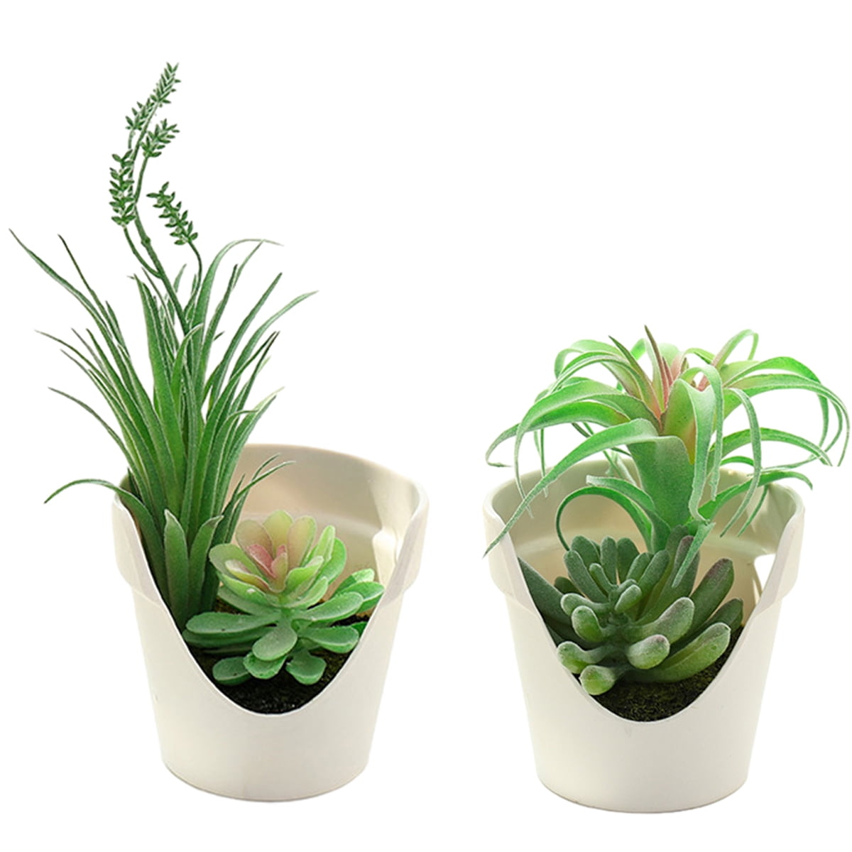 2pcs simulation succulents, fake flower pots, artificial flowers