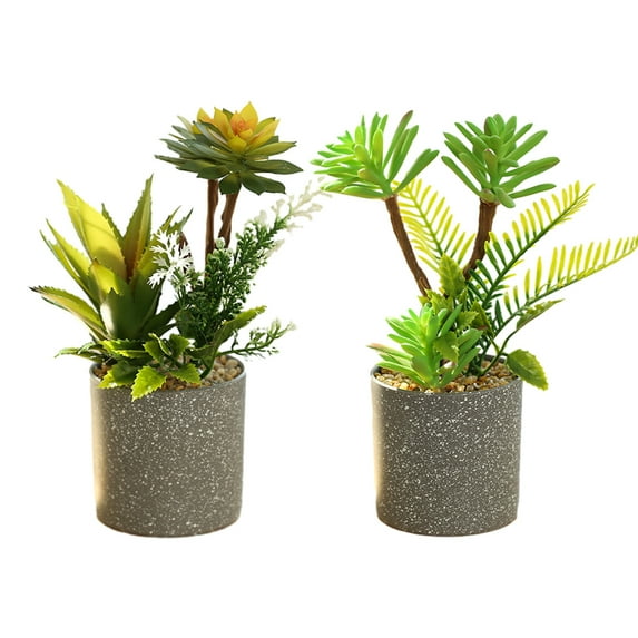 2pcs simulation with rod succulent combination bonsai simulation flower creative artificial home decoration - type:style1;