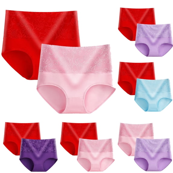 2pcs sovlvnd Seamless Panties for Women Comfortable High Waist Underwear Women Sexy Panties Womens Plus Size Panties, Clearance under 5!