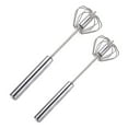 thumbnail image 1 of 2pcs stainless steel push mixer - easy to use manual mixer and plunger mixer for whipping cream, 1 of 5