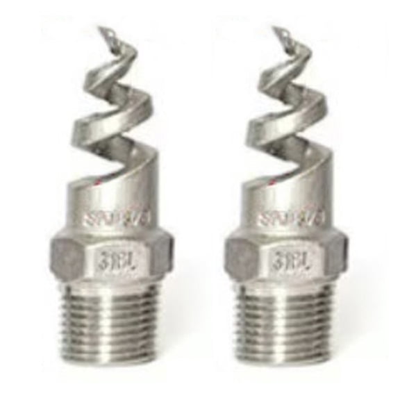 2pcs stainless steel spiral atomizing nozzles for dust removal and cleaning