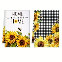 2pcs sunflower scouring pad, kitchen sunshine sunflower dish towel, kitchen decoration tea towel absorbent dishcloth hand towel housewarming gift, suitable for new home kitchen home decoration