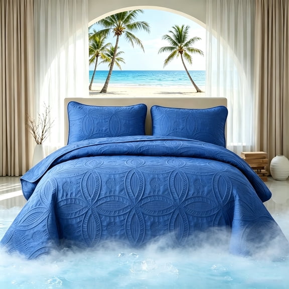 2pcs twin Bedspread Set,suitable for beds - anti-allergic soft and skin-friendly bedspread, modern simple three-coin pattern bedding, machine washable quilt cover