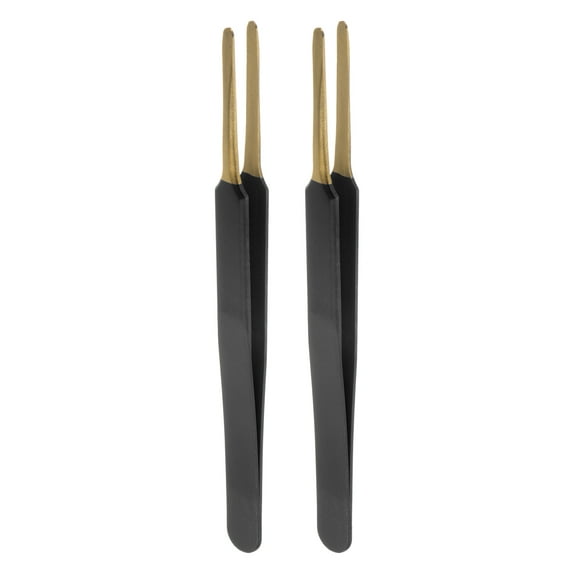 2pcsESD-13Precision Technology Tweezers Stainless Steel Oblate type Industrial Replace Part