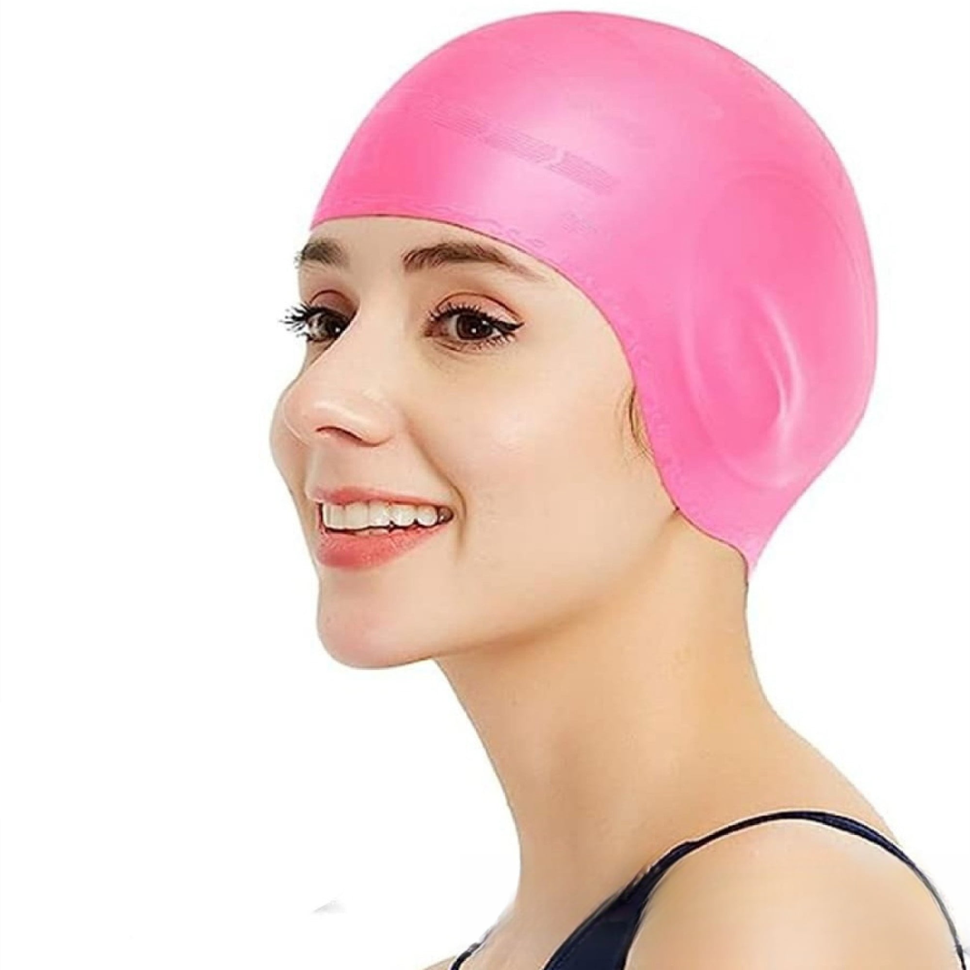 2pcsLarge Silicon Swimming Cap, Cover Ears, 3D Ergonomic Design Bath