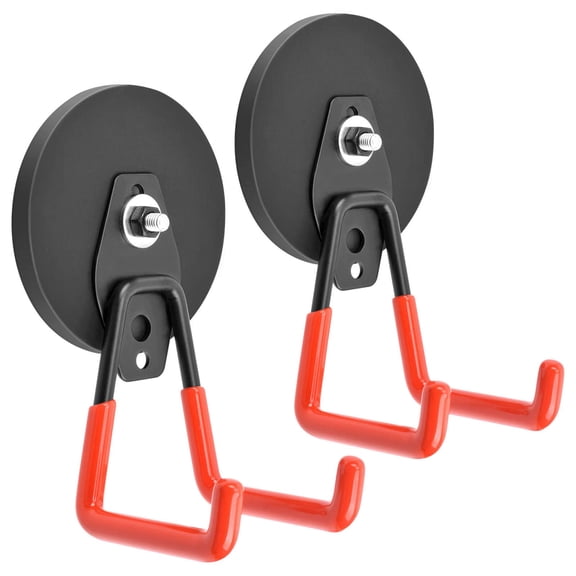 2pcsStrong Magnetic Hooks, Garage Magnet Hooks Utility Hooks Heavy Duty for Hanging Yard Tools Extension Hose Power Tools Workshop Organization Outdoor Indoor
