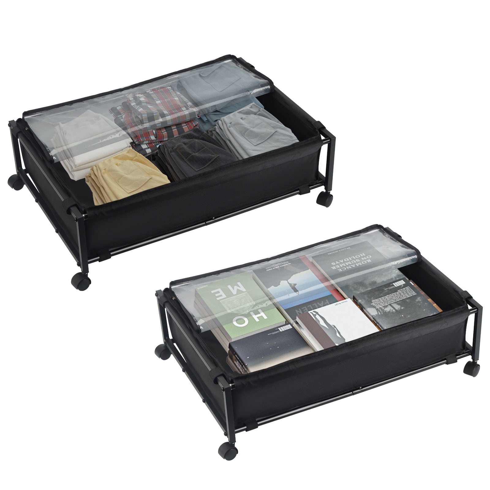 2pcsUnder Bed Storage Containers Under Bed Shoe Storage Organizer with ...