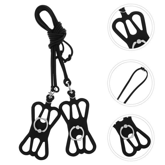 2pcs Adjustable Silicone Mobile Phone Holder and Neck Strap for Smartphone Lanyard