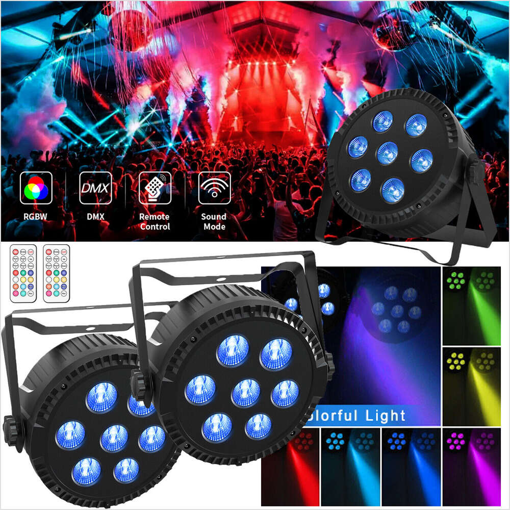 2pcss 140W 7LED RGB Stage Lighting PAR Light Beam DMX Party Club Dissco