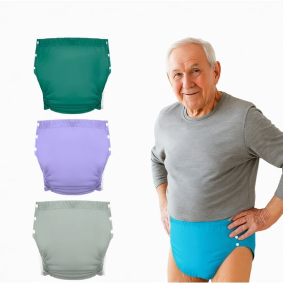 2pic Reusable Adult Diapers, Washable Pull-Up Incontinence Underwear, Leak-Proof Protection for Seniors and Adults