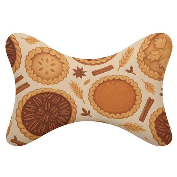 2pie Car Bone Pillow With Memory Cotton Pillow Core Removable Full Support Casual And Comfortable Thanksgiving Pie Pattern