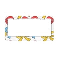 thumbnail image 1 of 2piece License Plate Frame Metal Car Accessories License Plate Cover Fits Standard U.S. Vehicles 12.3x 6.3 Inches Blue Red Yellow Thin Bows, 1 of 7