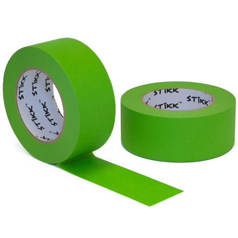 2pk 2 x 60yd STIKK Green Painters Tape 14 Day Easy Removal Release Trim  Edge