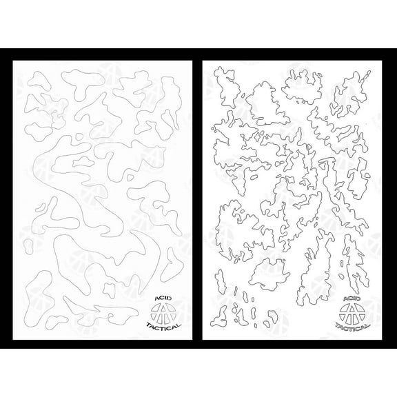 2pk ADHESIVE Camouflage Airbrush Spray Paint Duracoat Gun Stencils ARMY A-TACS