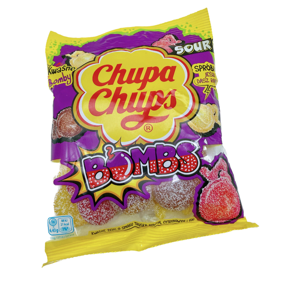 2pk Chupa Chups Gummy Sour Bombs Candy, 3.17 oz Bags, Sour Gummy Candy, Chewy Fruit Flavored Gummies, Sweet & Sour Candy Treat