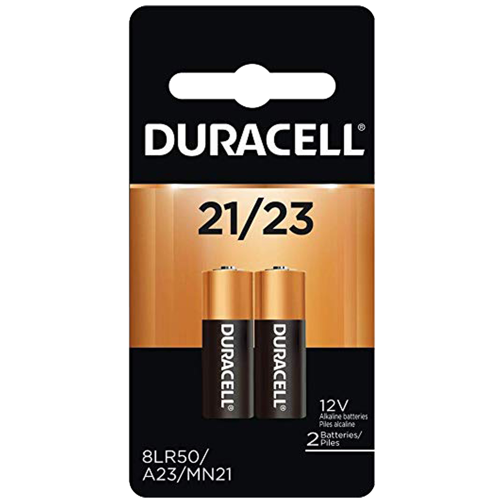 2pk Duracell MN21 Alkaline 12V Battery A23 MN21 23AF 23AE V23GA GP23A L1028 - image 1 of 2