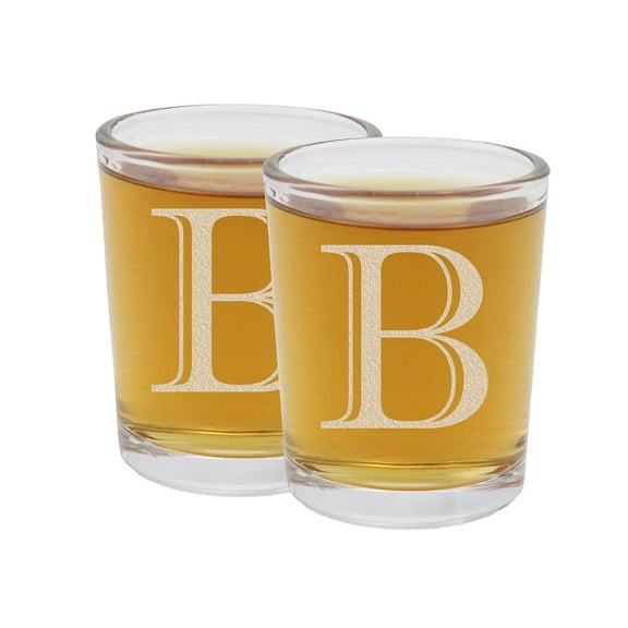 2pk Etched Monogram 2.5oz Shot Glasses (Letter B) A-Z Personalized shot glass, Custom shot glasses,Set of two Shot Glasses, Initial Birthday Gift shot glass Cute