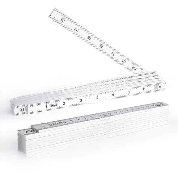 2pk Folding Ruler Yard Stick | 6ft Imperial 2m Metric Measuring Stick | Durable Fiberglass Foldable Yardstick Tape Measure Construction Rulers