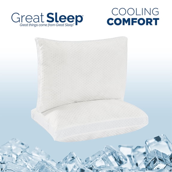 Great Sleep® Cooling Down Alternative Gusseted Pillow, Set of 2, King