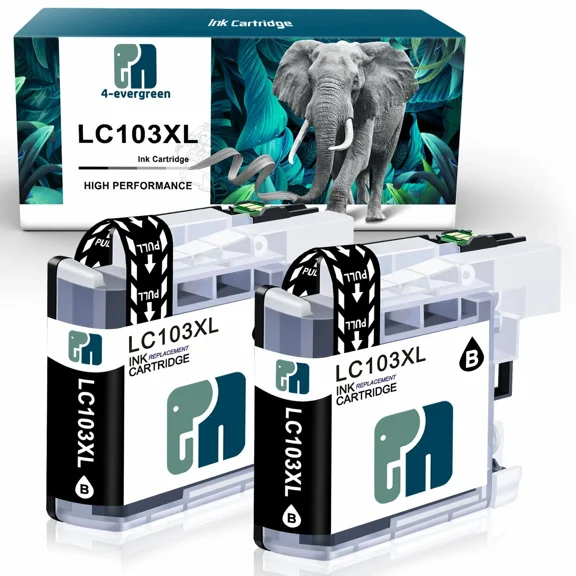 2pk Ink Cartridge For Brother LC103 MFC-J470DW MFC-J475DW MFC-J875DW J650DW