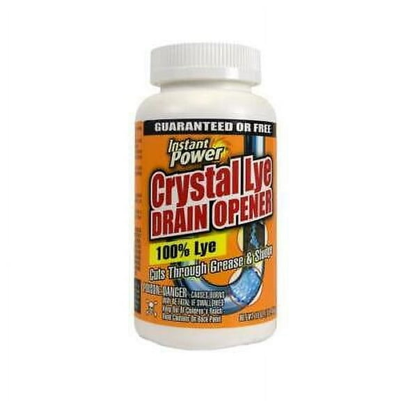 2pk Instant Power 1650 Crystal Lye Drain Opener, White, 1 lb
