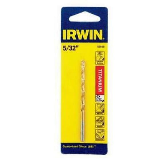 2pk Irwin 63910 Titanium Nitride High Speed Drill Bit, 5/32"