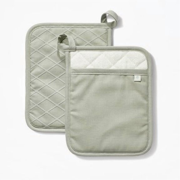 2pk Potholder - Modern Kitchen Textiles, Cotton, Silicon Gripper